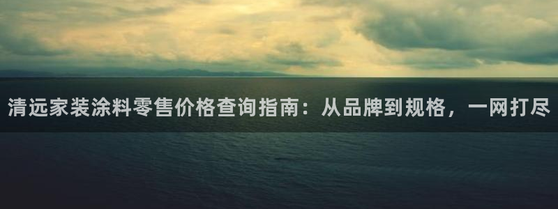 和记 中国官网：清远家装涂料零售价格查询指南：从品牌到规格，一网打尽