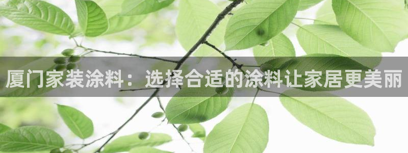 和记hj：厦门家装涂料：选择合适的涂料让家居更美丽