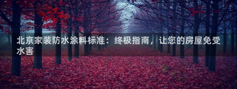 和记AG：北京家装防水涂料标准：终极指南，让您的房屋免受
水害