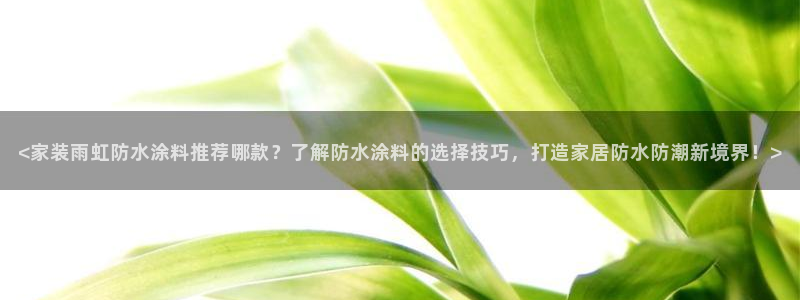 官方和记国际平台登录：<家装雨虹防水涂料推荐哪款？了解防水涂料的选择技巧，打造家居防水防潮新境界！>